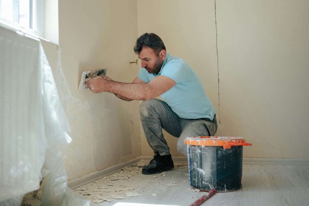 Contractor conducting maintenance on a rental property.